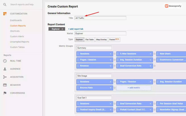 How To Setup A Custom Report In Google Analytics