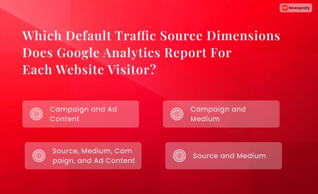 Which Default Traffic Source Dimensions Does Google Analytics Report For Each Website Visitor